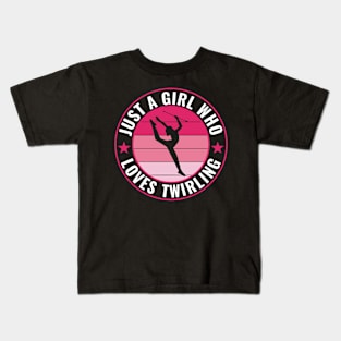 Baton Twirler Just a Girl Who Loves Twirling Kids T-Shirt